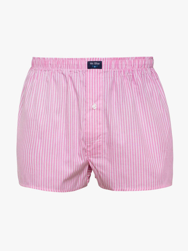 Boxers clássicos riscas rosa e branco