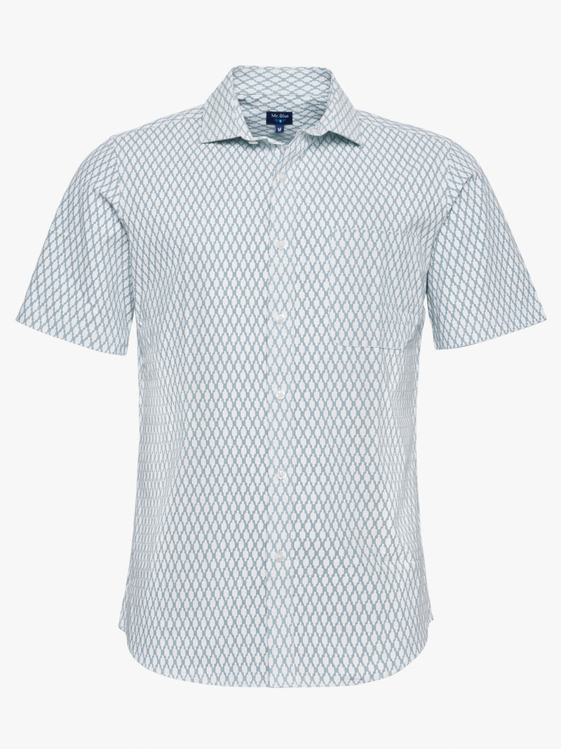 Camisa Regular Fit Linho Azul Mr. Blue