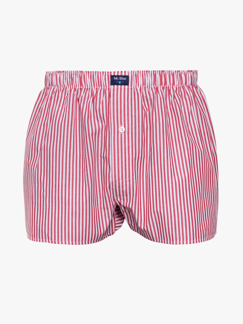 Classic red and white striped boxers