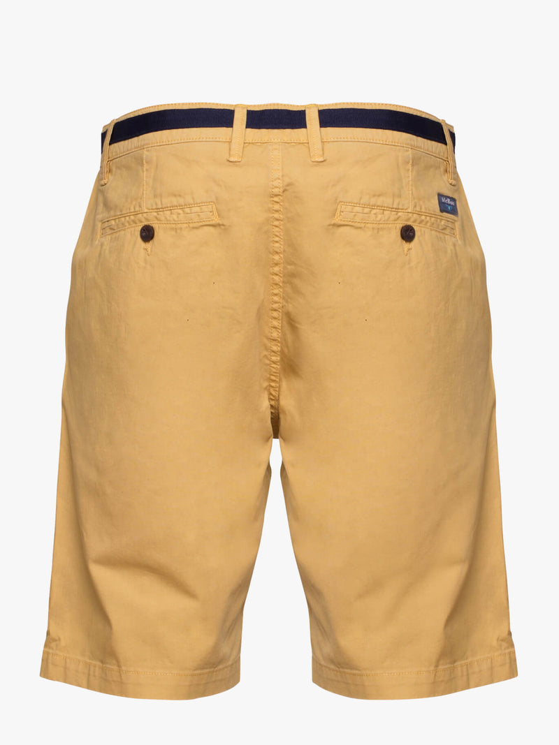 Calções bermuda Twill Garment Dye lisos amarelo