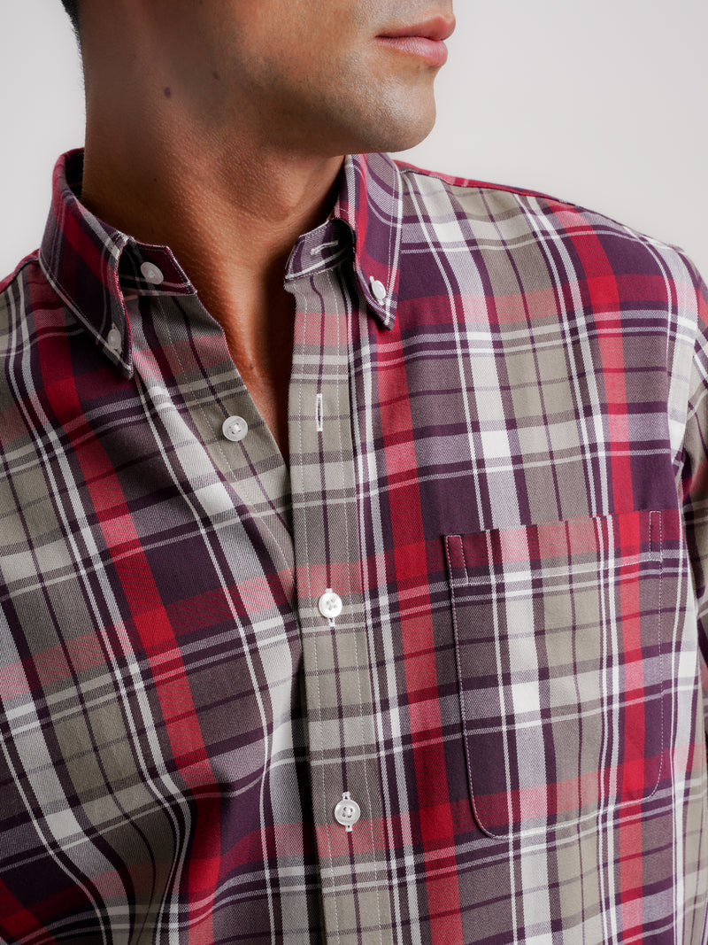 Regular Fit Brown Flannel Shirt