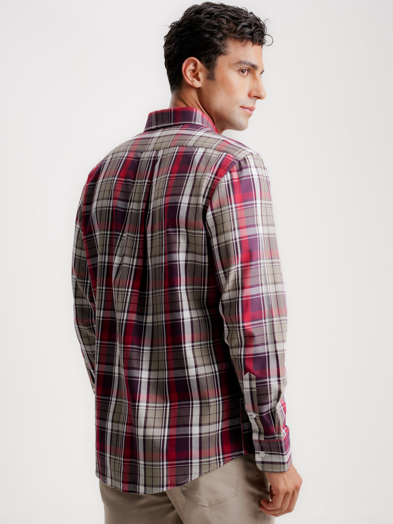 Regular Fit Brown Flannel Shirt