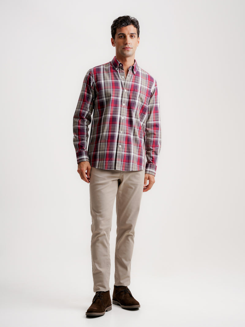 Regular Fit Brown Flannel Shirt