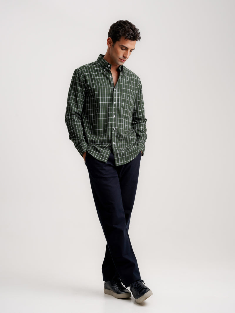 Camisa Regular Fit Twill Verde