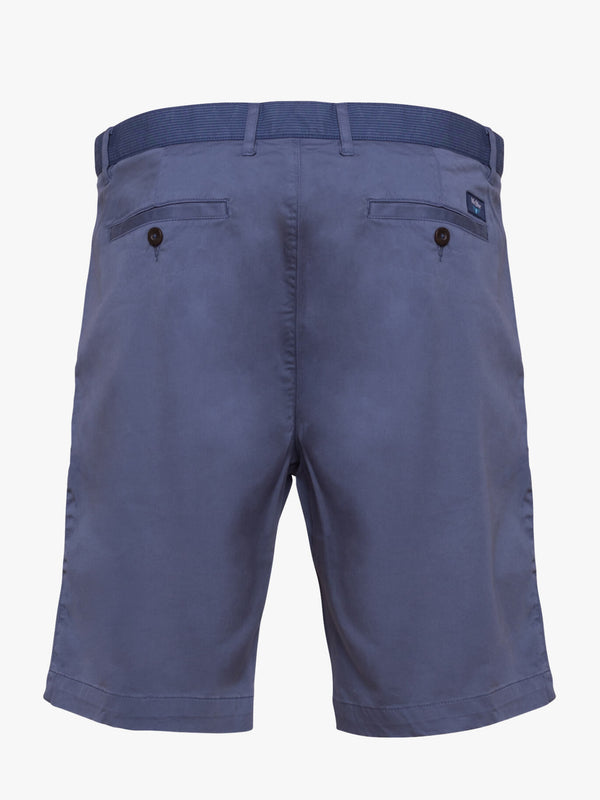 Calções bermuda Twill lisos azul intermédio