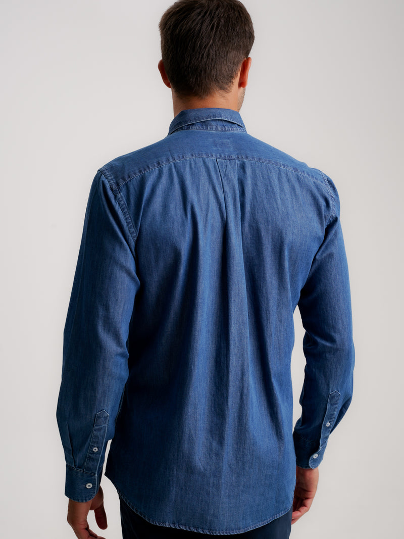 Camisa Regular Fit Denim Azul