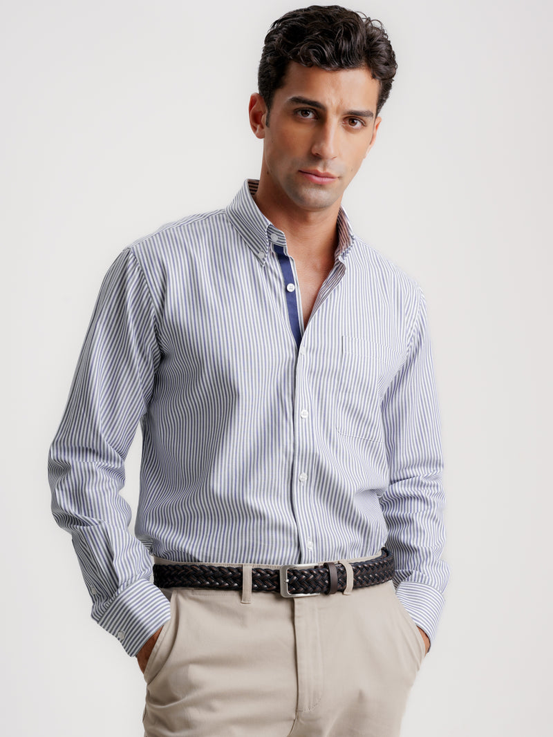 Camisa Regular Fit Twill Azul