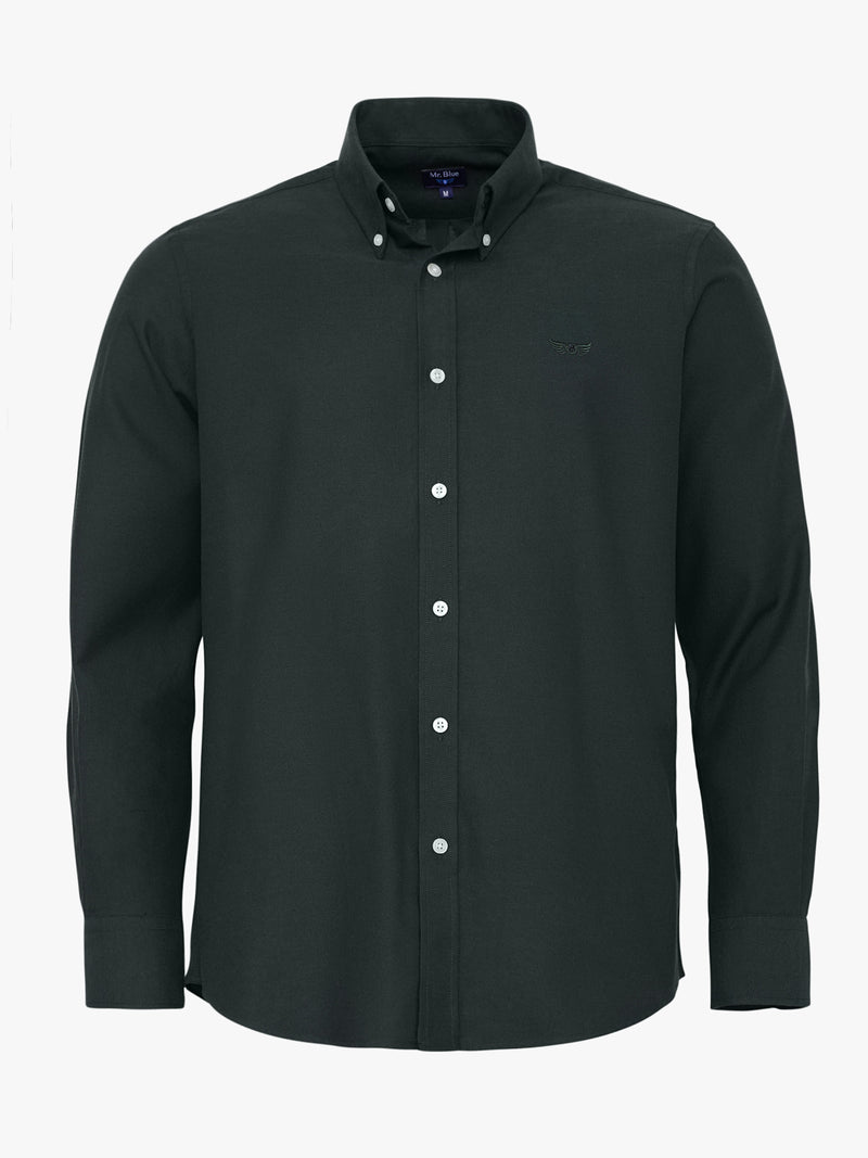 Chemise verte en sergé coupe régulière