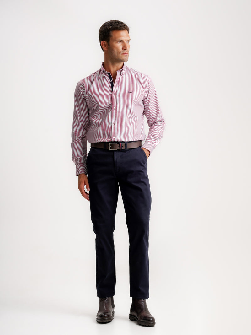 Camisa Regular Fit Oxford Vermelha