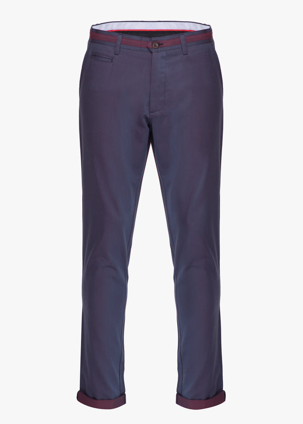 Chino Canvas fancy pants Slim Fit with detail