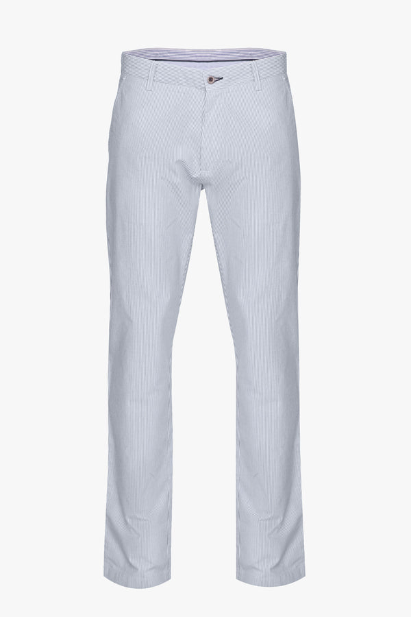 Pantalon chino en toile coupe ajustée à rayures