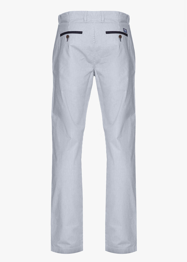 Pantalon chino en toile coupe ajustée à rayures