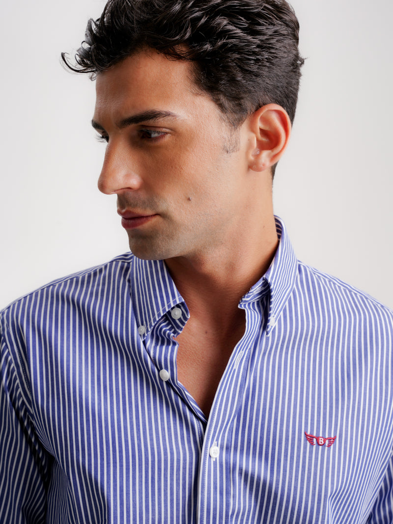 Camisa Regular Fit Oxford Azul