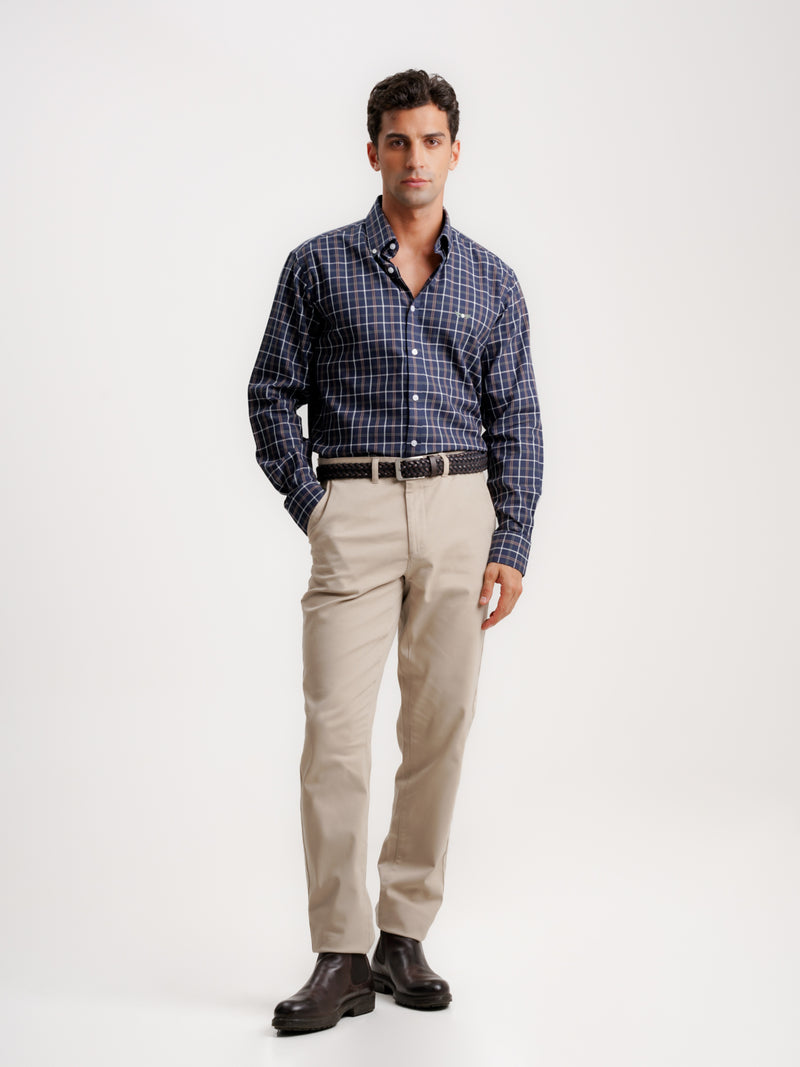 Camisa Regular Fit Twill Azul