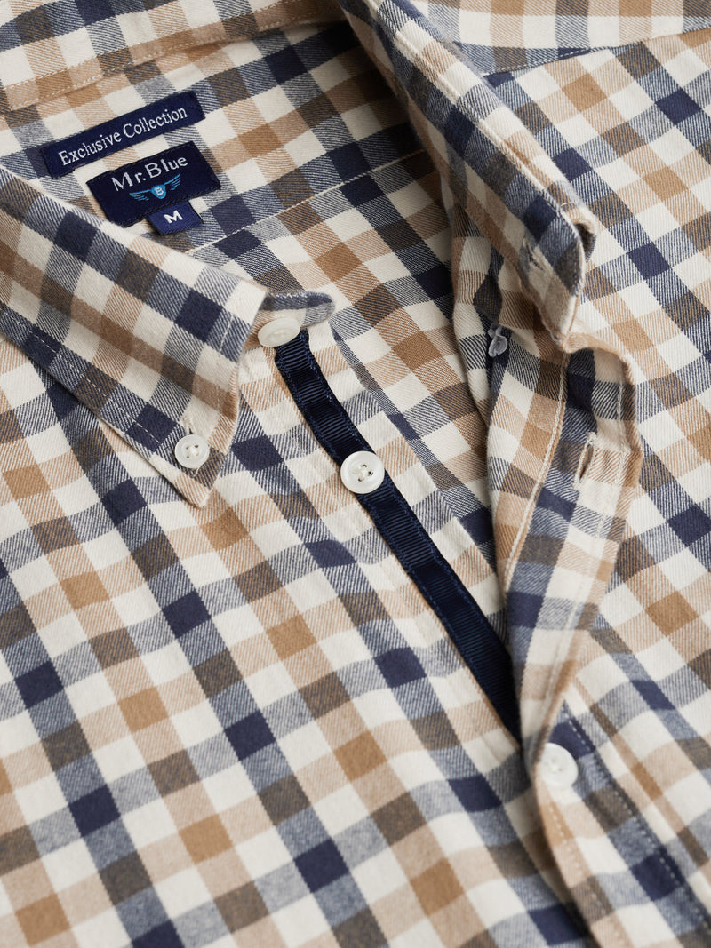 Camisa Regular Fit Franela Beige