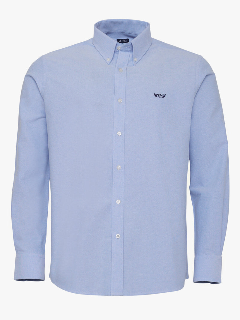 Camisa Regular Fit Oxford Azul