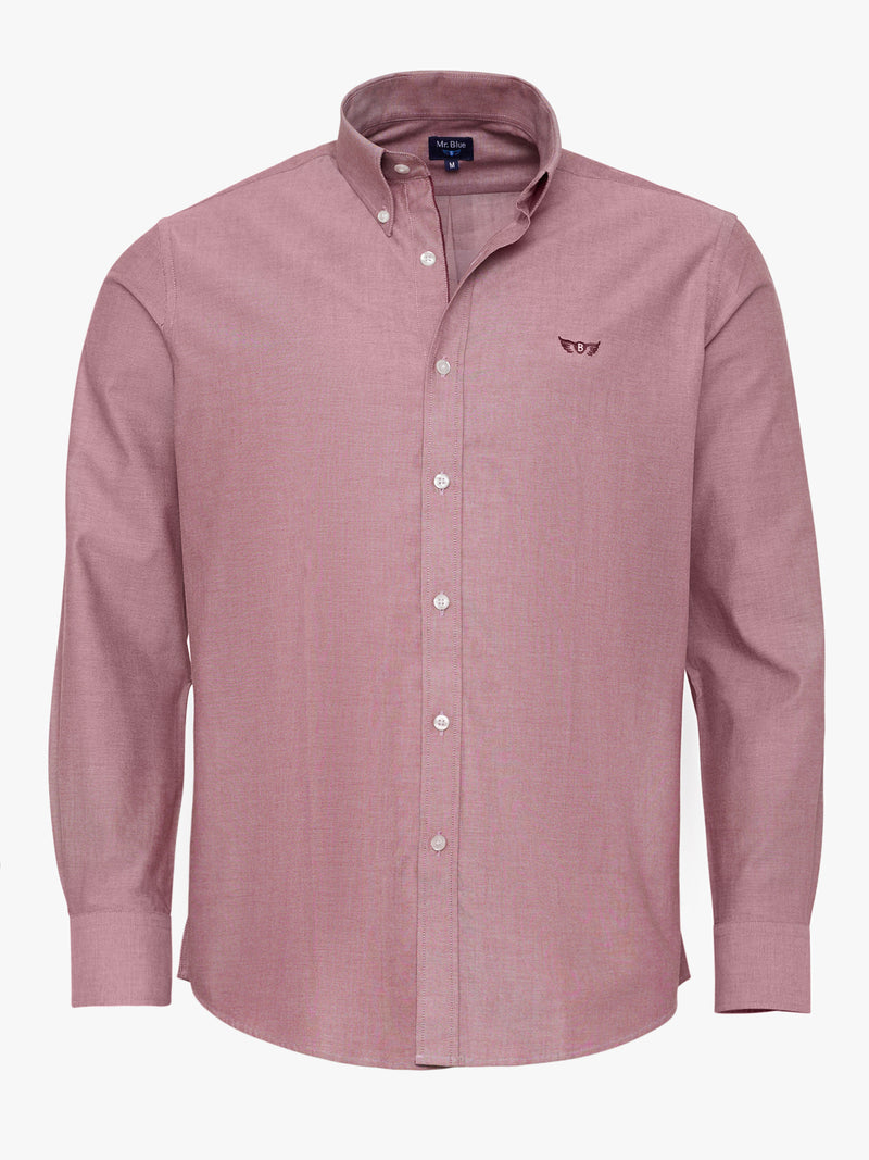 Camisa Regular Fit Oxford Bordeaux