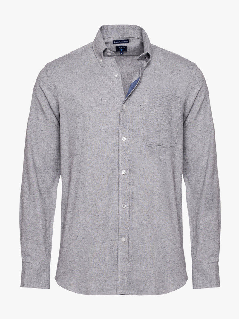 Regular Fit Grey Flannel Shirt