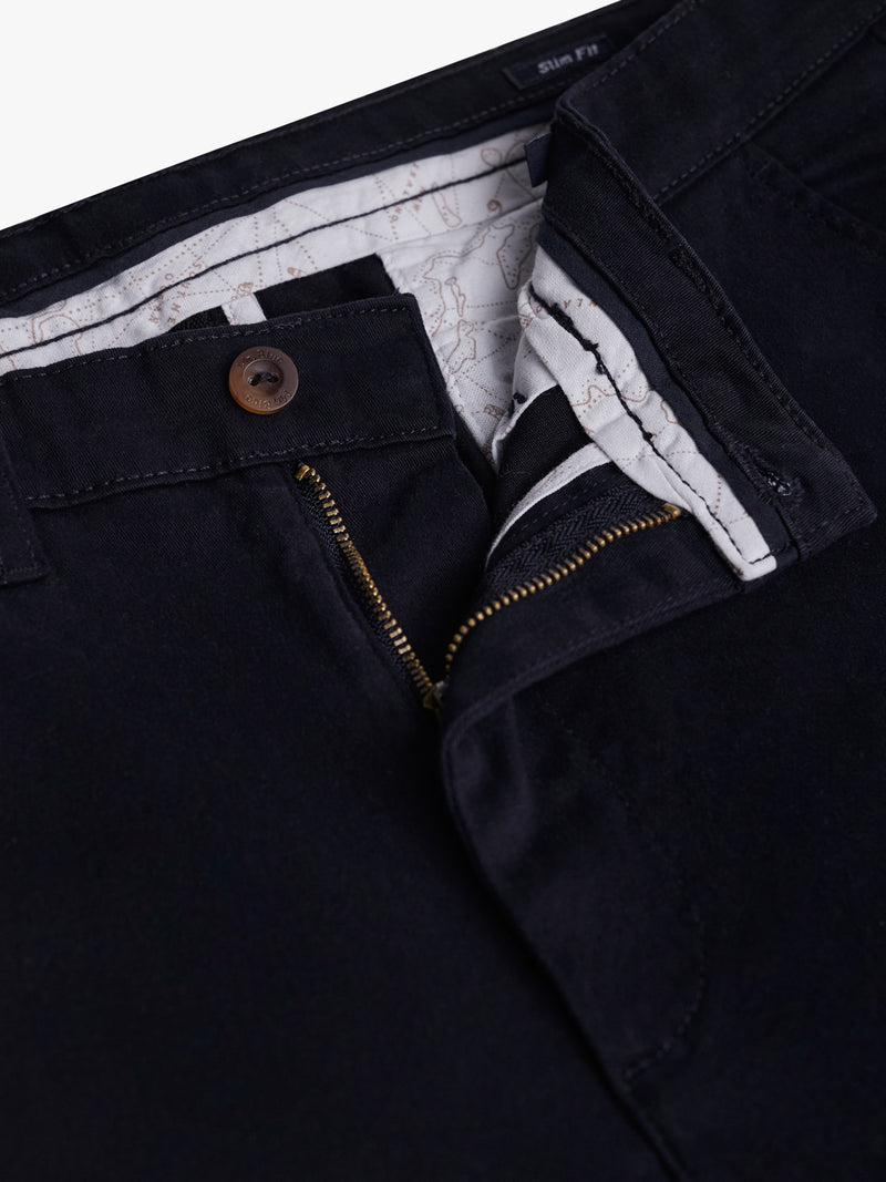 Pantalon chino bleu coupe slim en sergé