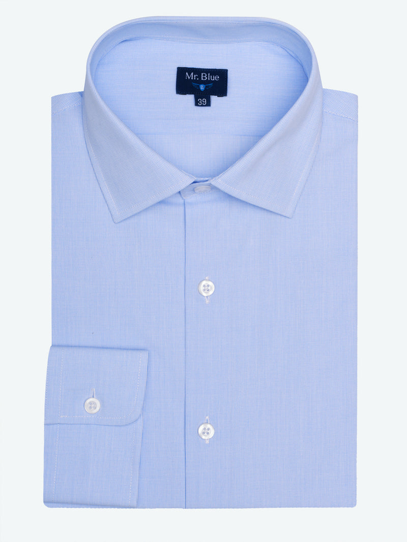 Classic Fit Shirt Fil-a-Fil Blue