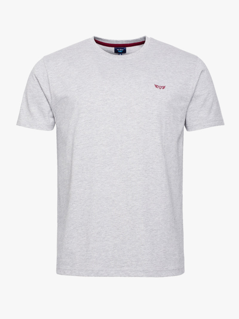 T-shirt cinzento claro 100% algodão com logo