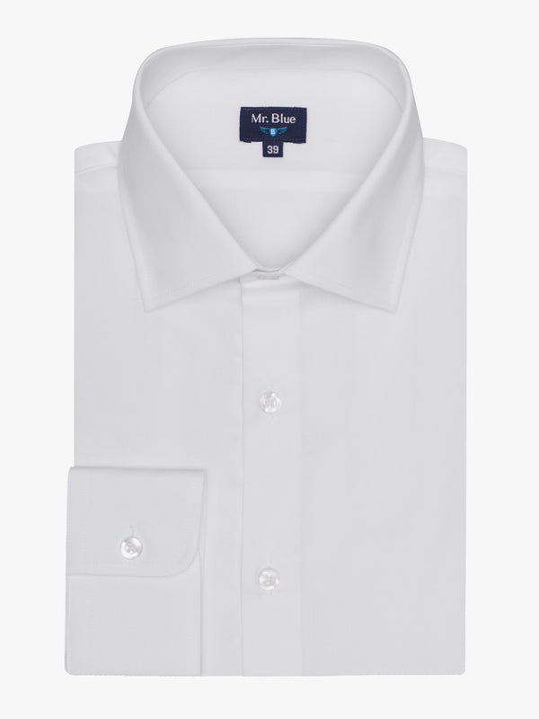 Chemise en popeline blanche coupe classique