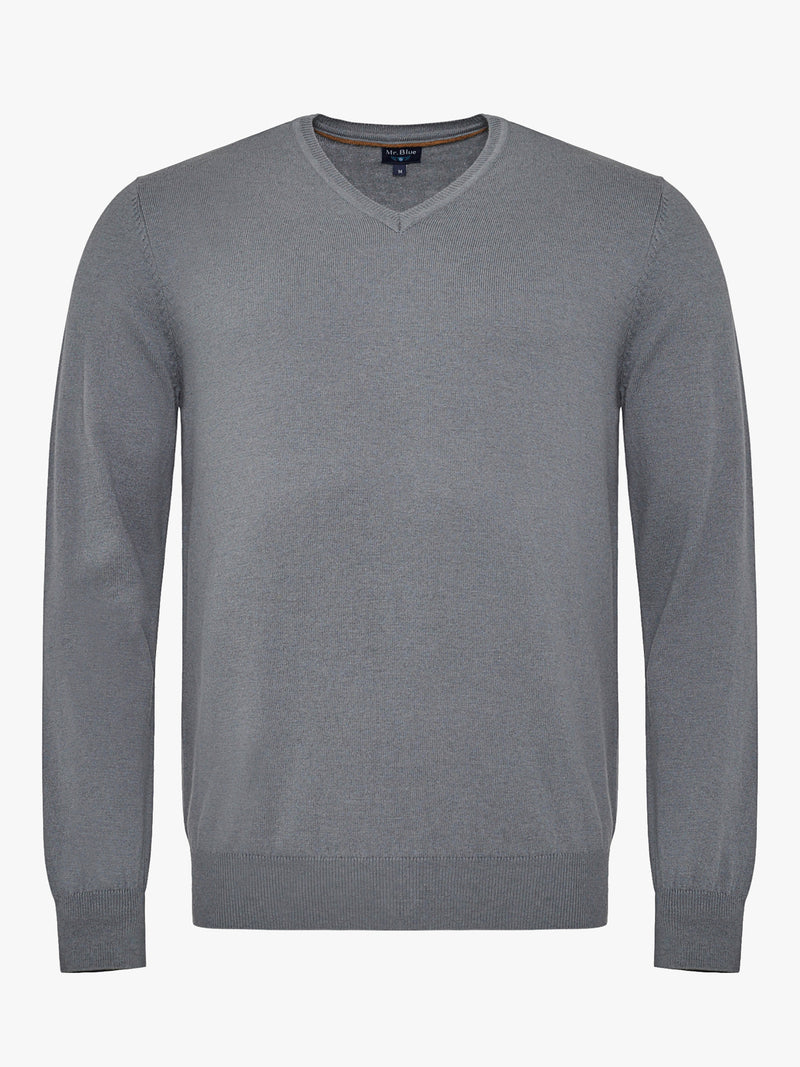 Blue Slim Merino Wool Pullover