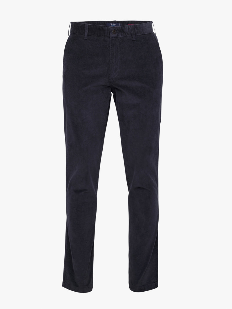 Pantalon bleu coupe classique Bombazine