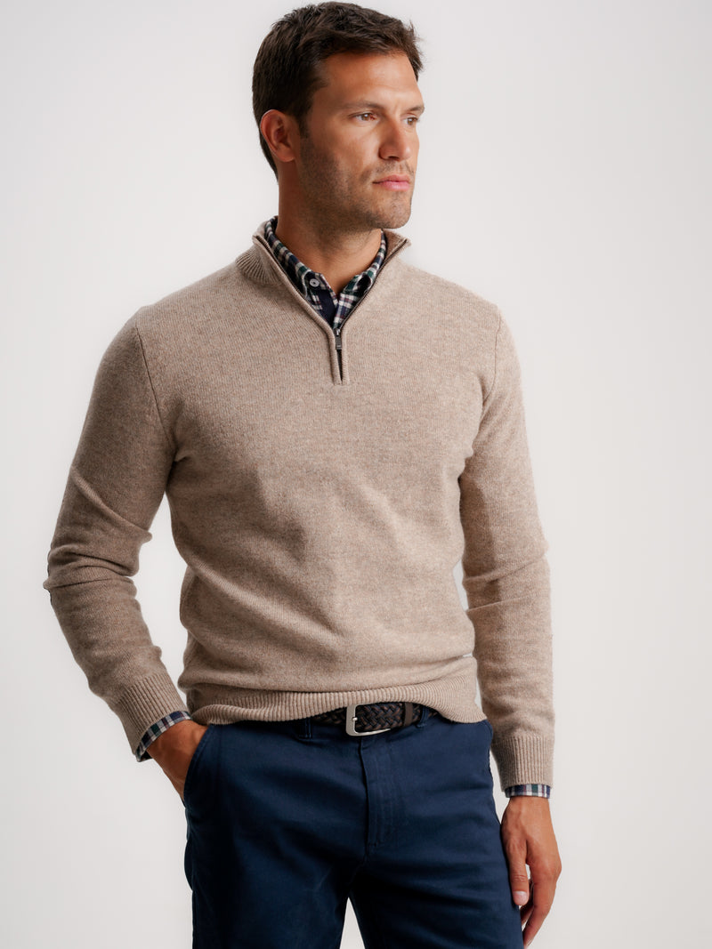 Beige Thick Wool Pullover