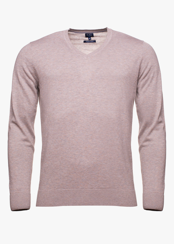Pullover V-neck with elbow band