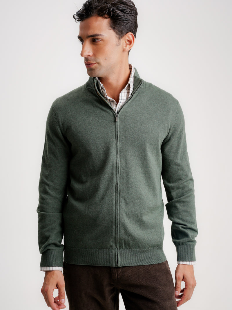 Pullover Lã Merino Fino Verde