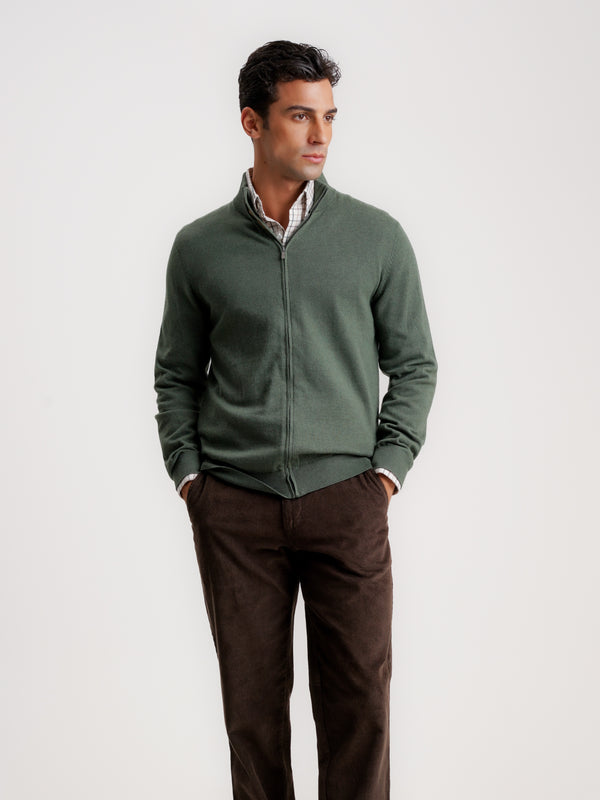 Pullover Lã Merino Fino Verde