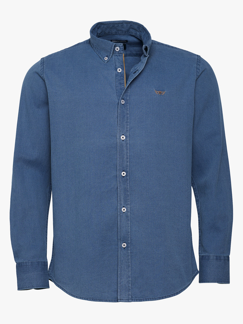 Chemise bleue structurée coupe classique