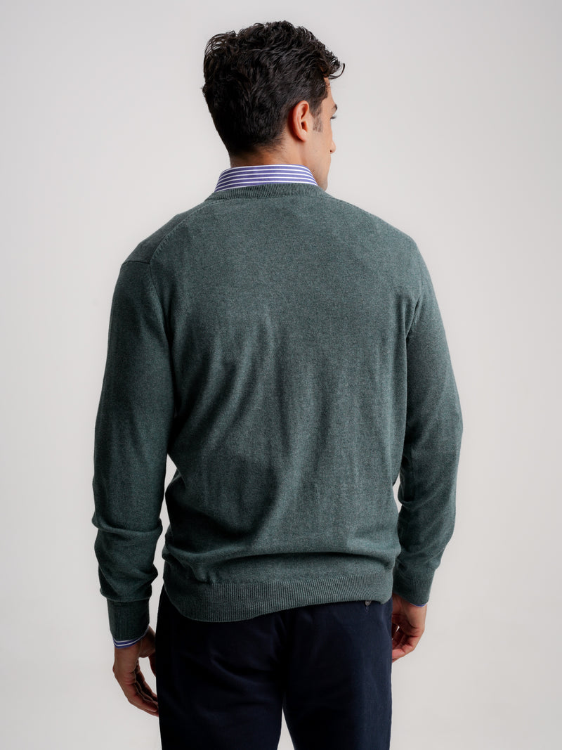 Green Thin Cashmere Pullover