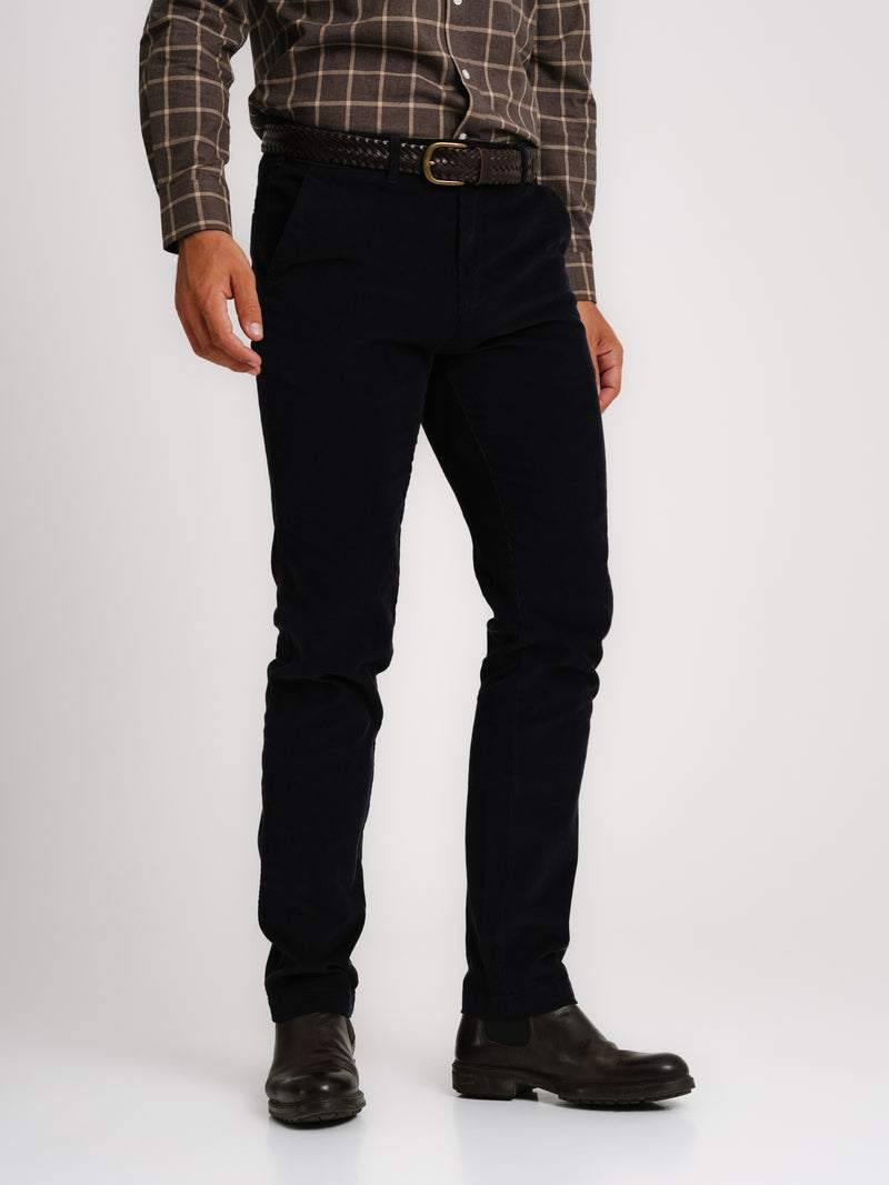 Blue Regular Fit Bombazine Trousers