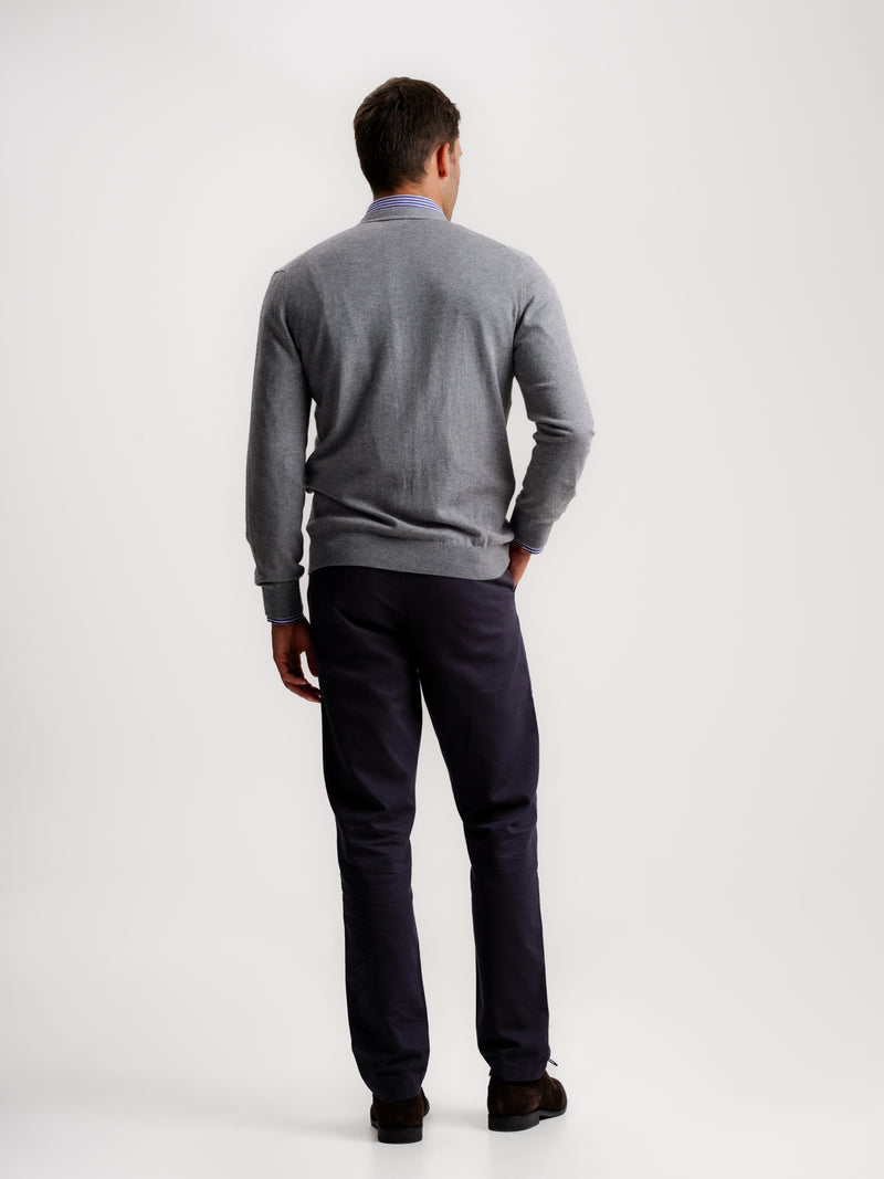 Grey Slim Merino Wool Cardigan