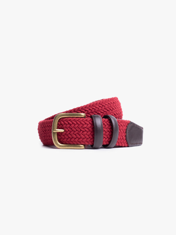 Cinturón elástico trenzado rojo