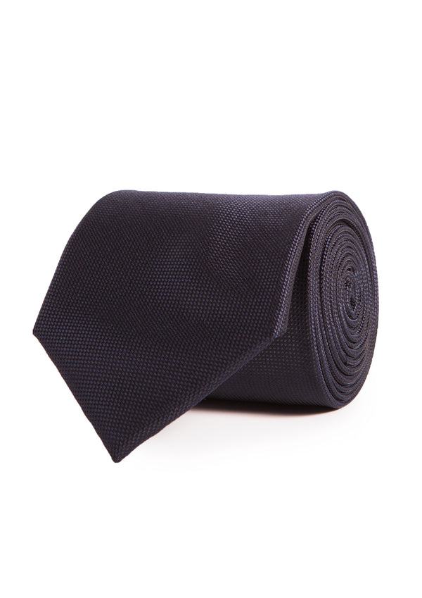 Dark blue plain tie