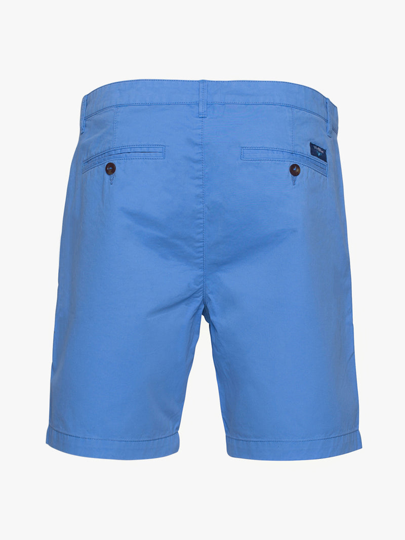 Calções bermuda em twill azul forte de algodão