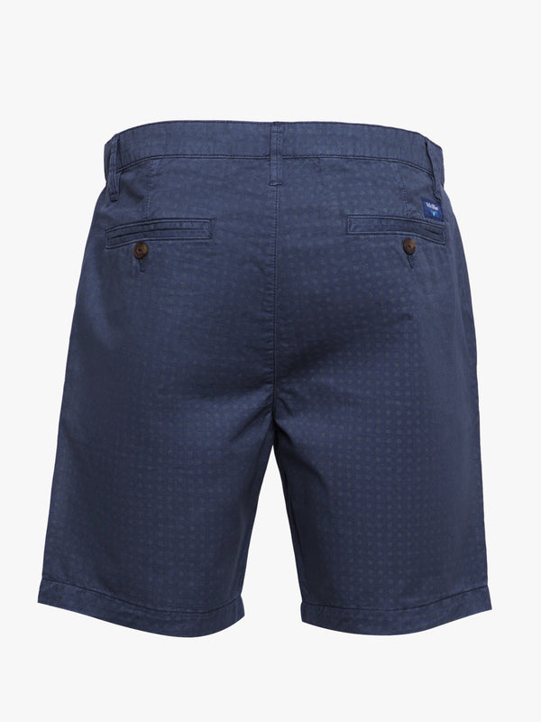 Bermudas con estampado de algodón azul oscuro