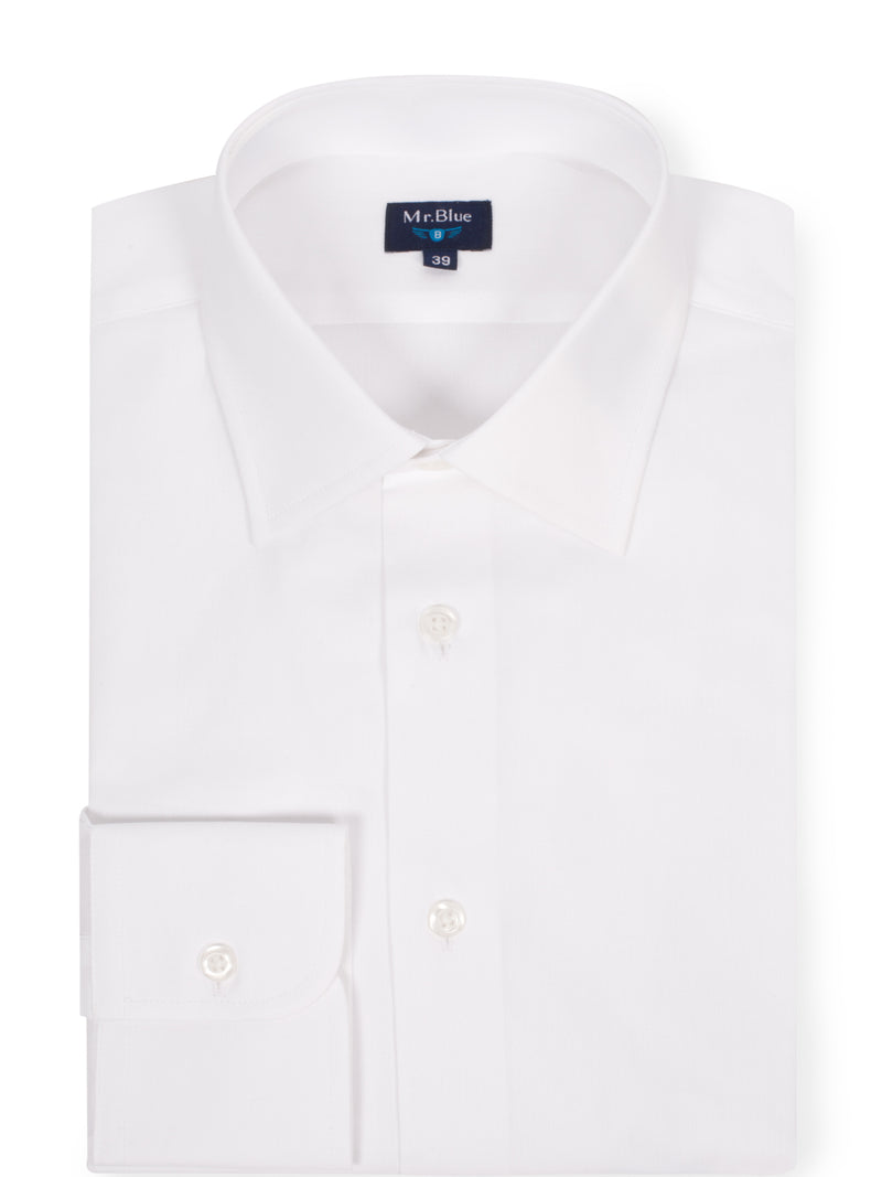 Camisa clássica branco em algodão