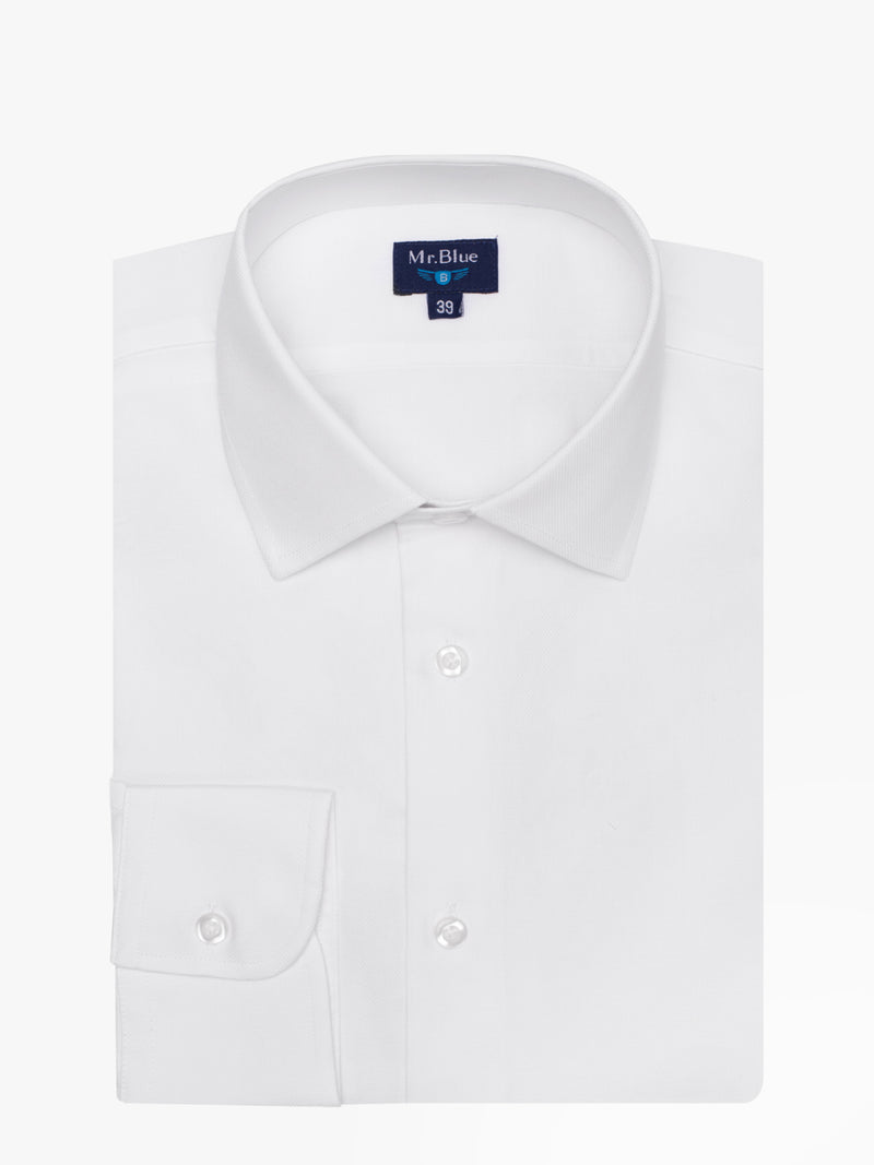 Camisa clássica branco Oxford em algodão