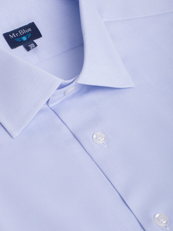 Camisa clássica azul claro Oxford em algodão