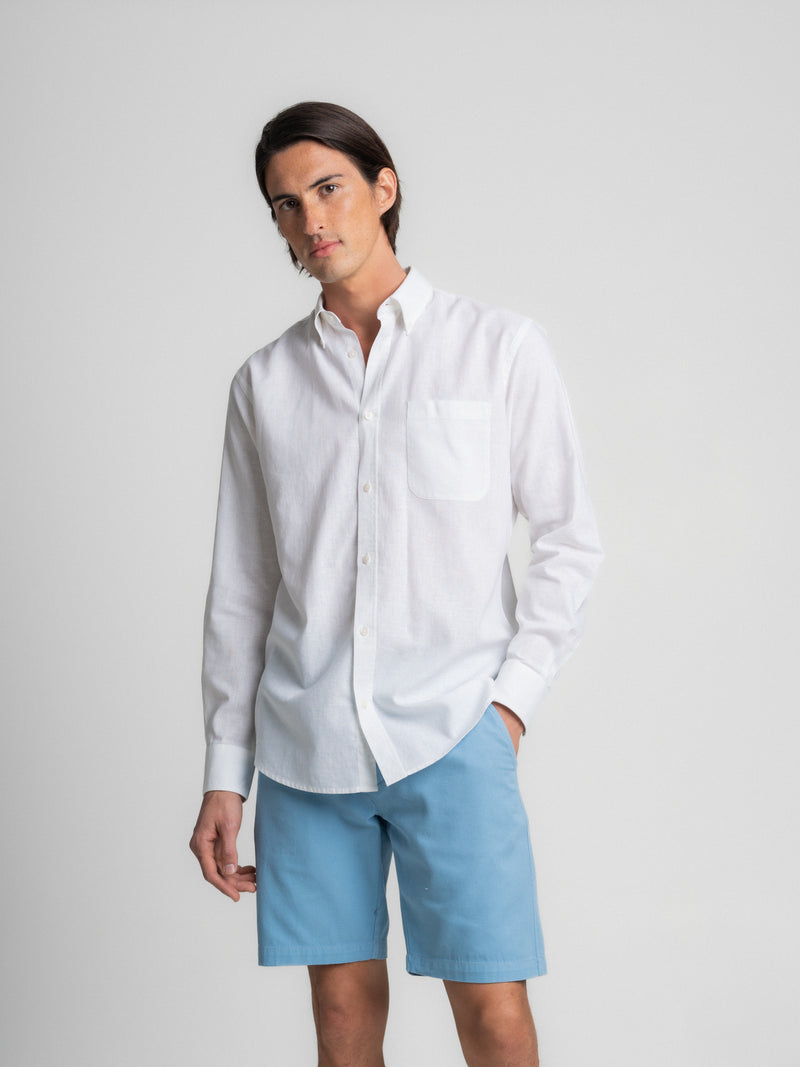 Camisa Regular Fit Linho Branca