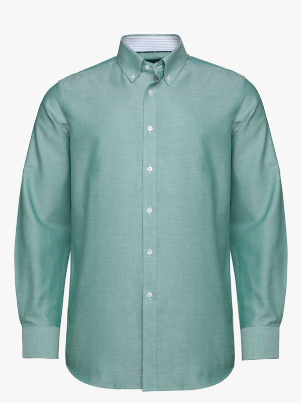 Chemise Oxford en coton vert clair avec poche