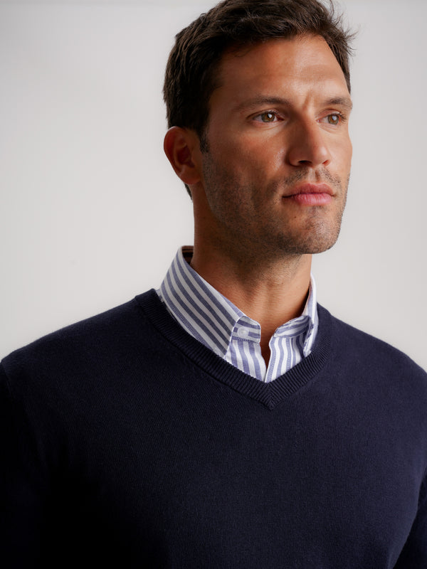 Blue Thin Cashmere Pullover