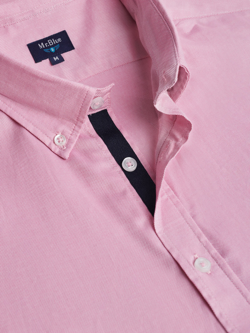 Camisa Dobby Regular Fit Rosa