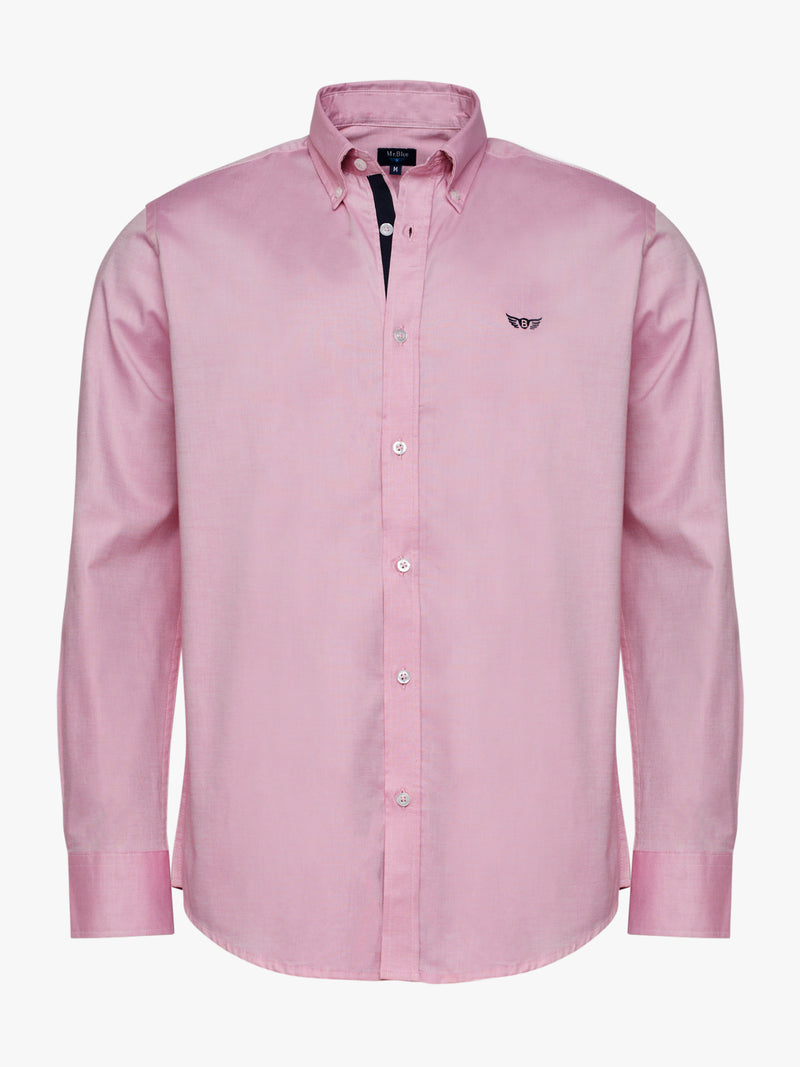 Chemise Rose Dobby Coupe Régulière