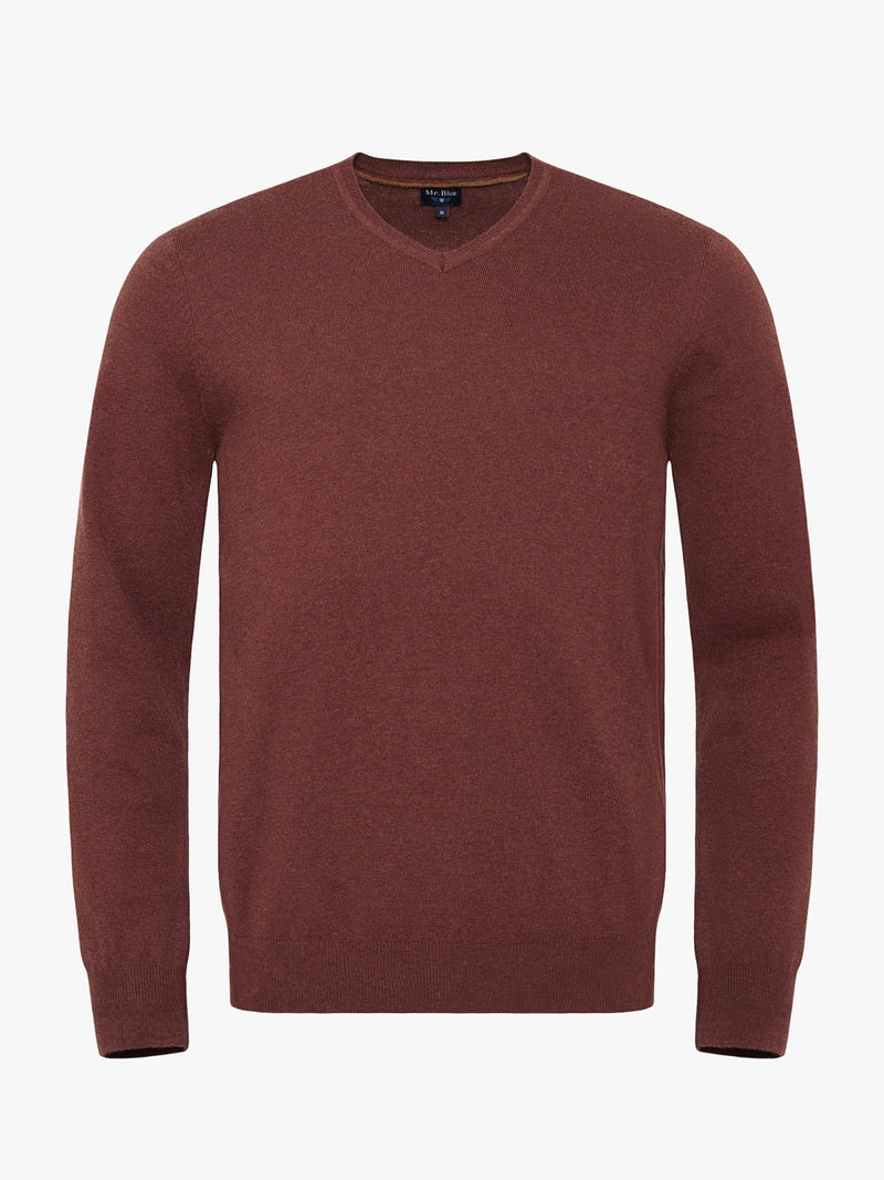 Burgundy Slim Merino Wool Pullover