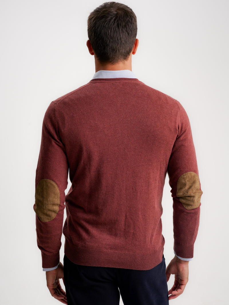 Burgundy Slim Merino Wool Pullover